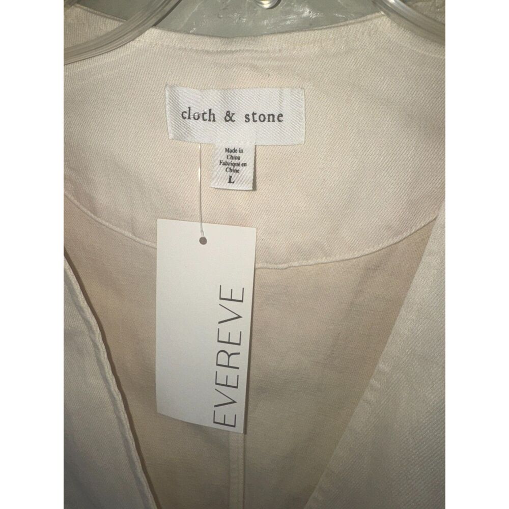 Cloth & Stone Evereve Seamed Vest Cream Button Vest Top Women's Size L NEW - Picture 3 of 4